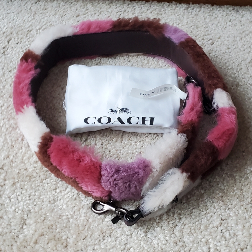 Coach Multicolor Shearling Strap